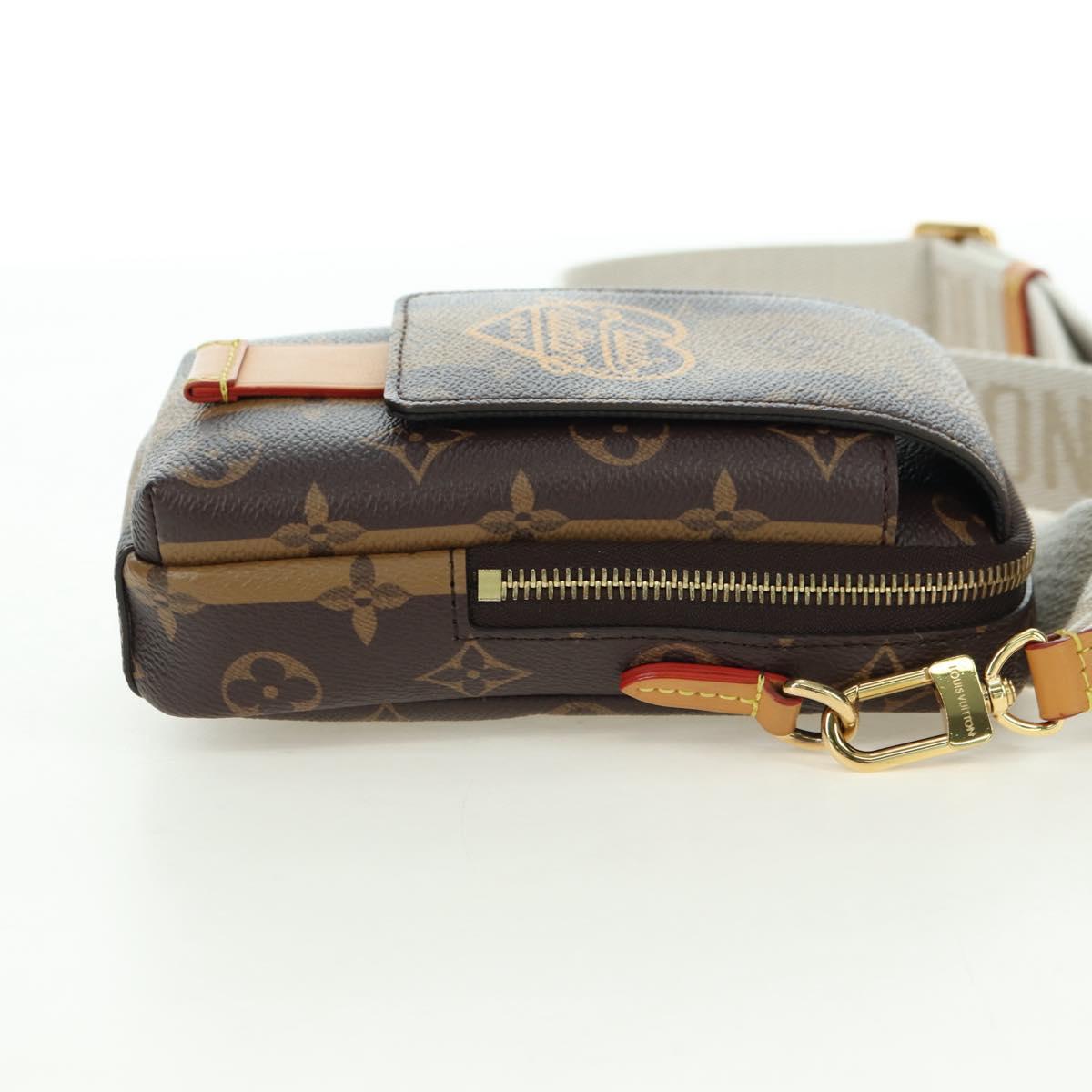 LOUIS VUITTON Monogram Stripe LVxNIGO Double Phone Pouch M81005 LV Auth 177632M