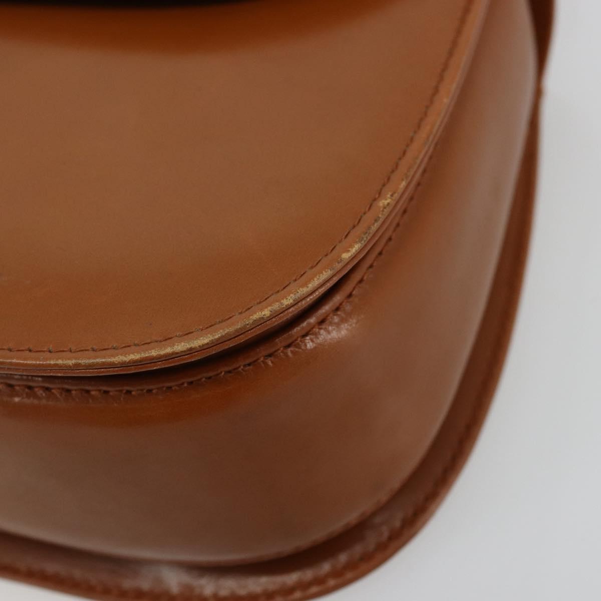 GUCCI Bamboo Hand Bag Leather Brown Gold 000 2046 0188 Auth 177643A
