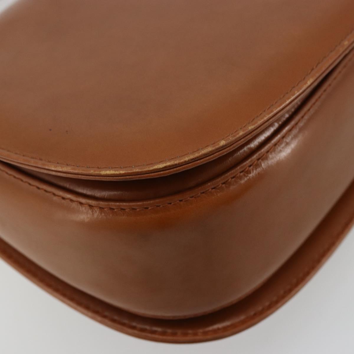GUCCI Bamboo Hand Bag Leather Brown Gold 000 2046 0188 Auth 177643A