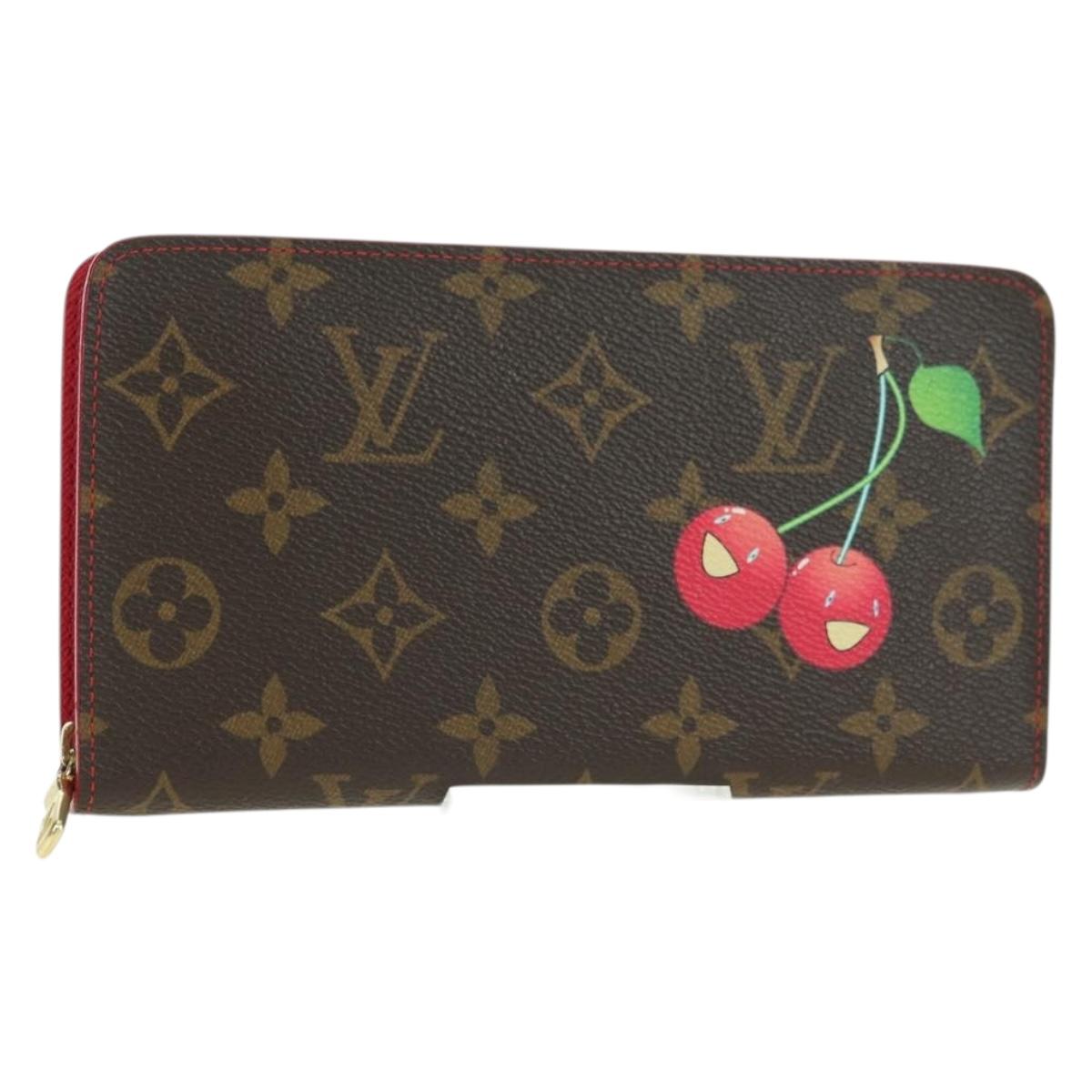 LOUIS VUITTON Monogram Cherry Porte Monnaie Zip Long Wallet M95006 Auth 177654V