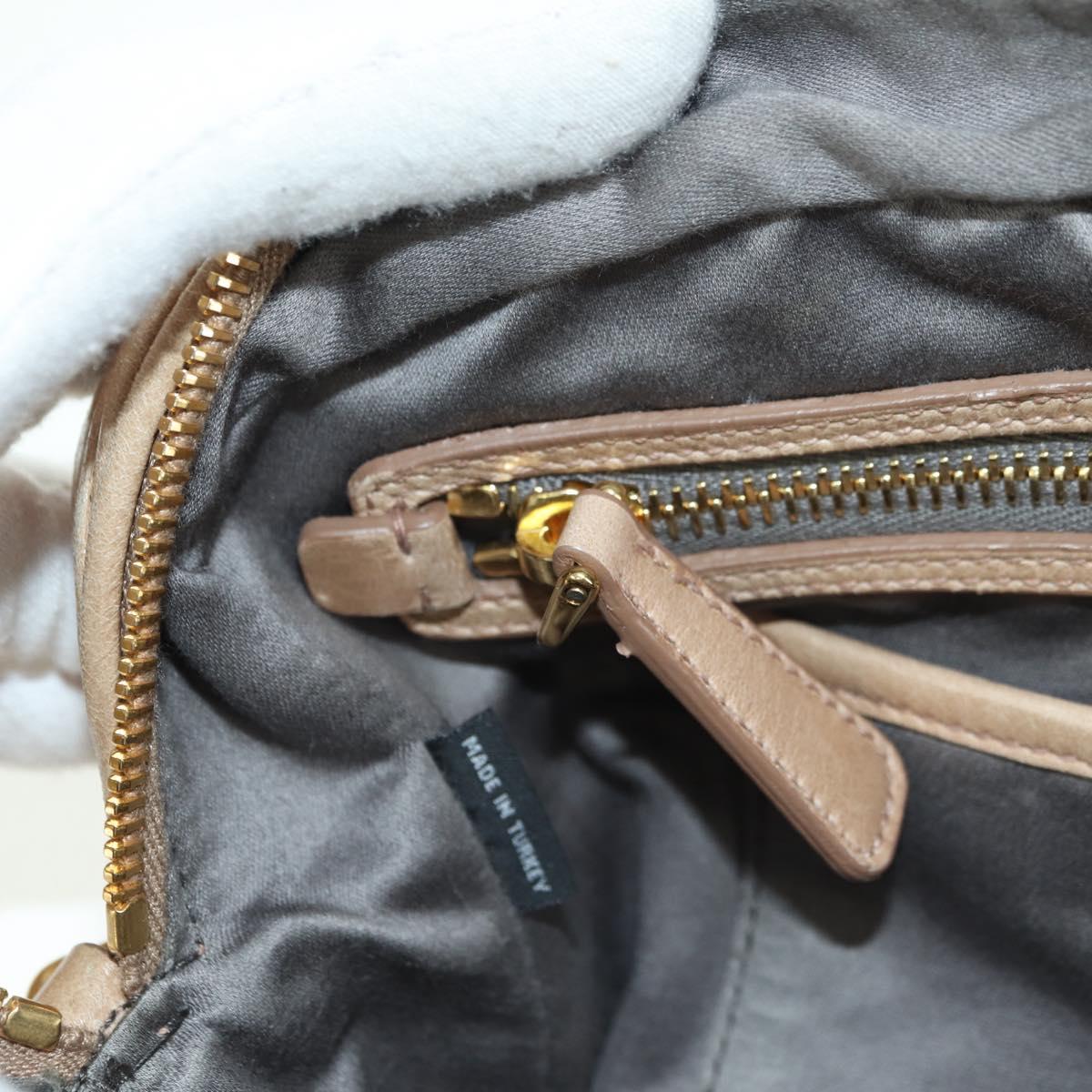 Miu Miu Matelasse Hand Bag Leather 2way Beige Gold Auth 177667V