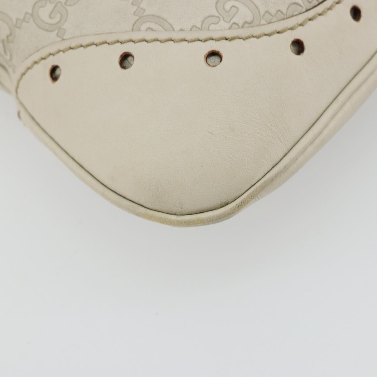 GUCCI GG Canvas Guccissima Hand Bag Leather White Gold 145778 Auth 177669A