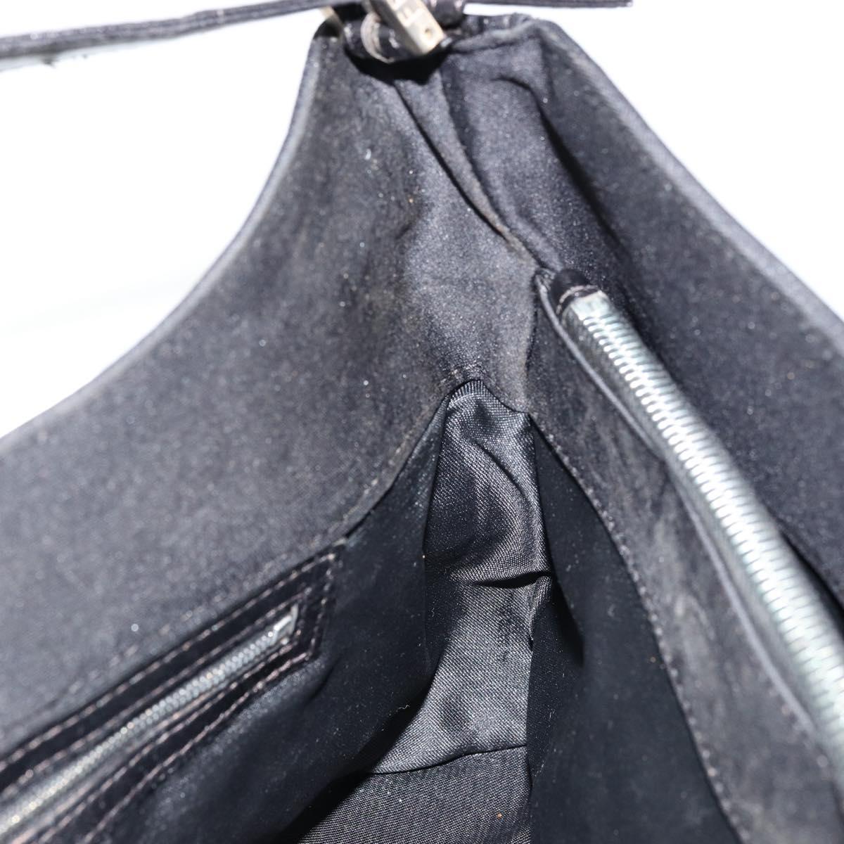 FENDI Shoulder Bag Black Silver Auth 177685