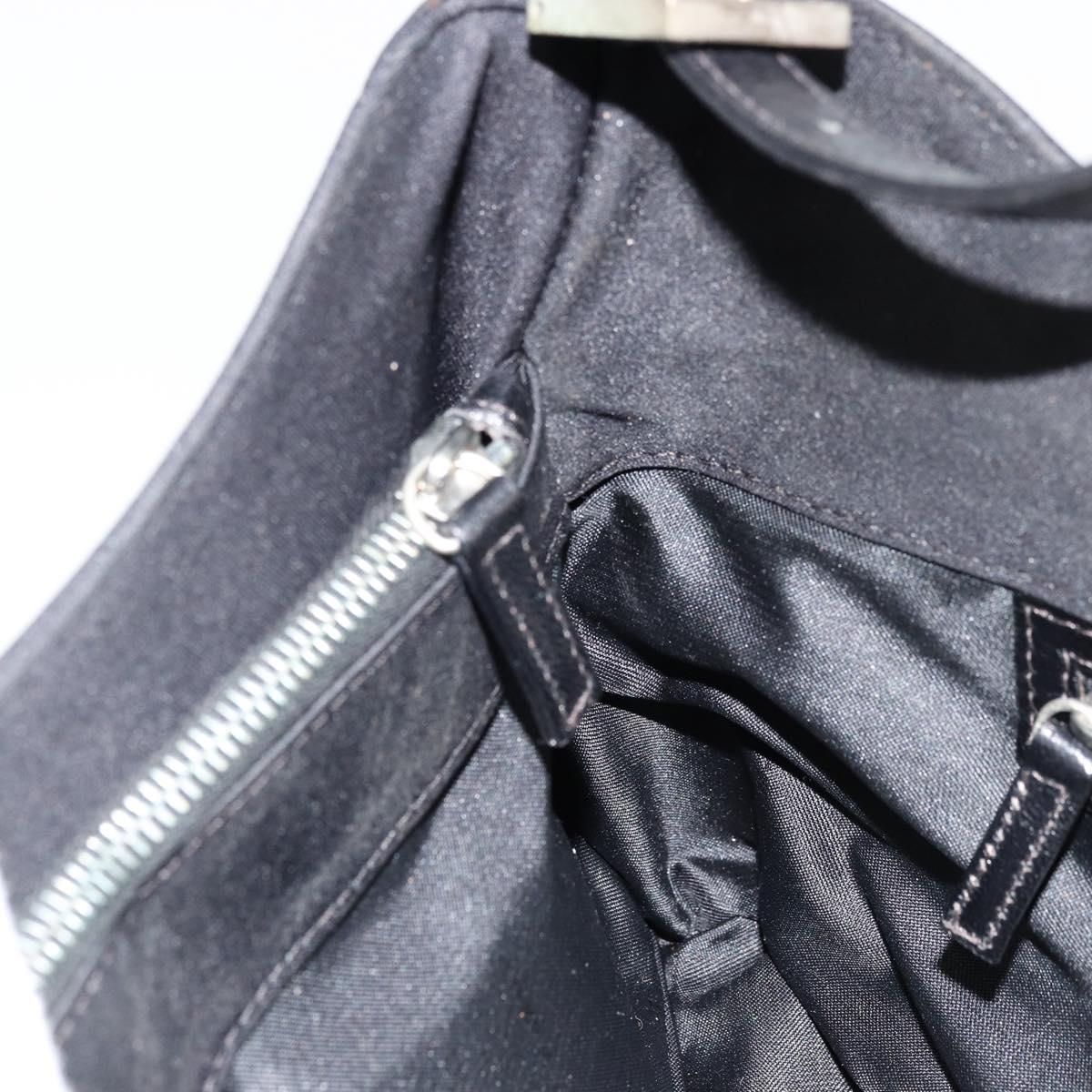 FENDI Shoulder Bag Black Silver Auth 177685