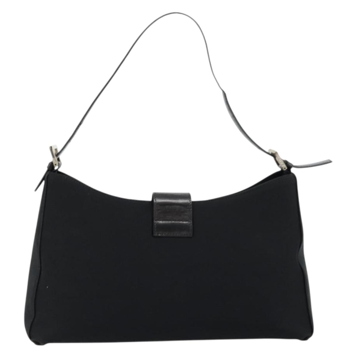 FENDI Shoulder Bag Black Silver Auth 177685