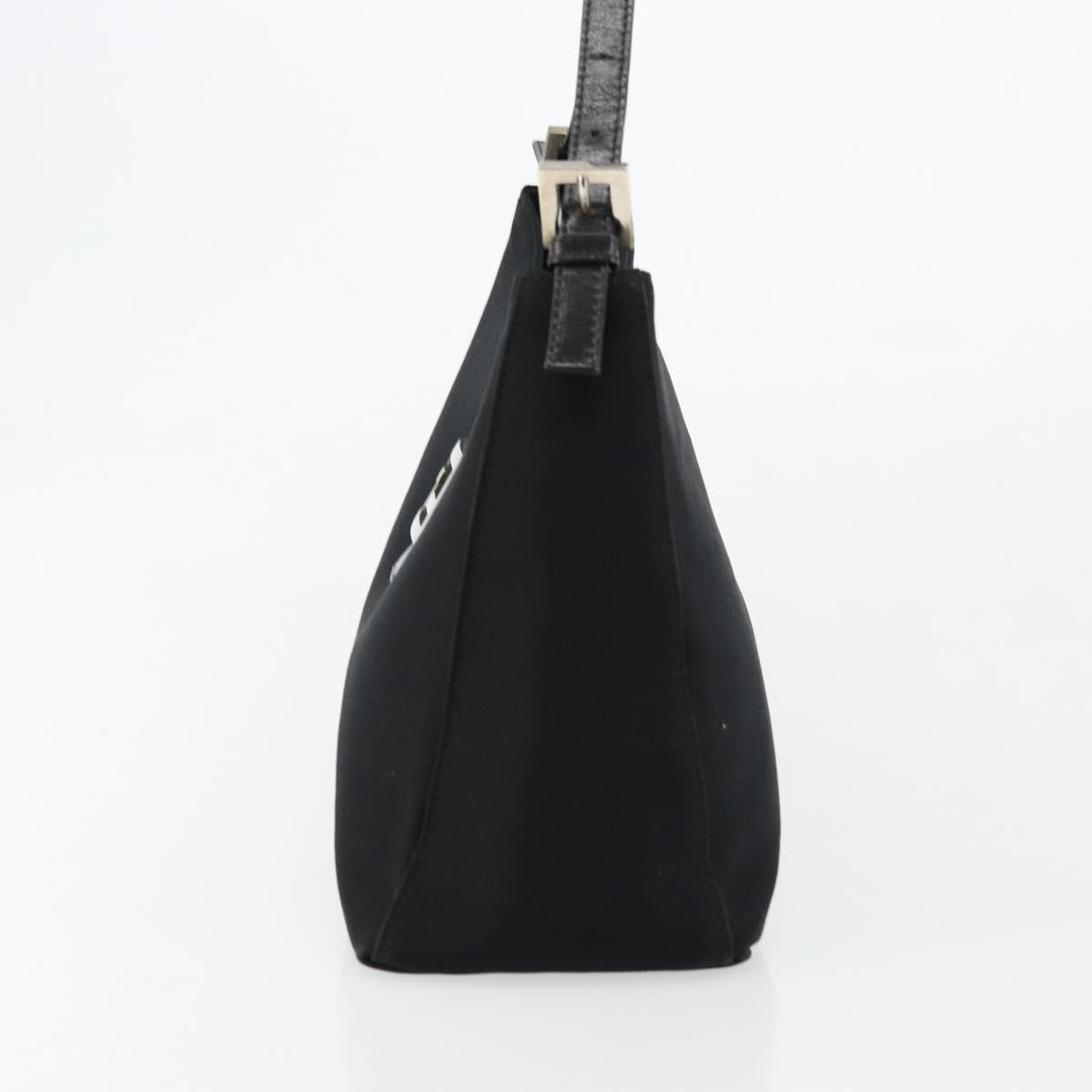 FENDI Shoulder Bag Black Silver Auth 177685