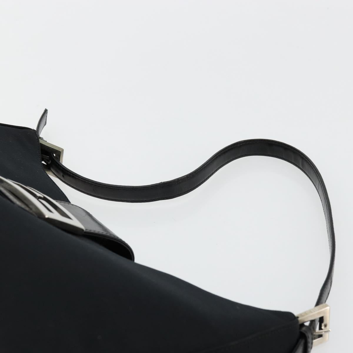 FENDI Shoulder Bag Black Silver Auth 177685