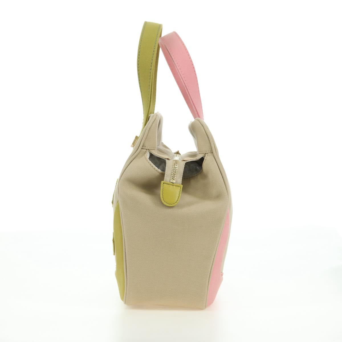 CHANEL Marshmallow Bag Tote Bag Canvas Beige Gold CC Auth 177697V