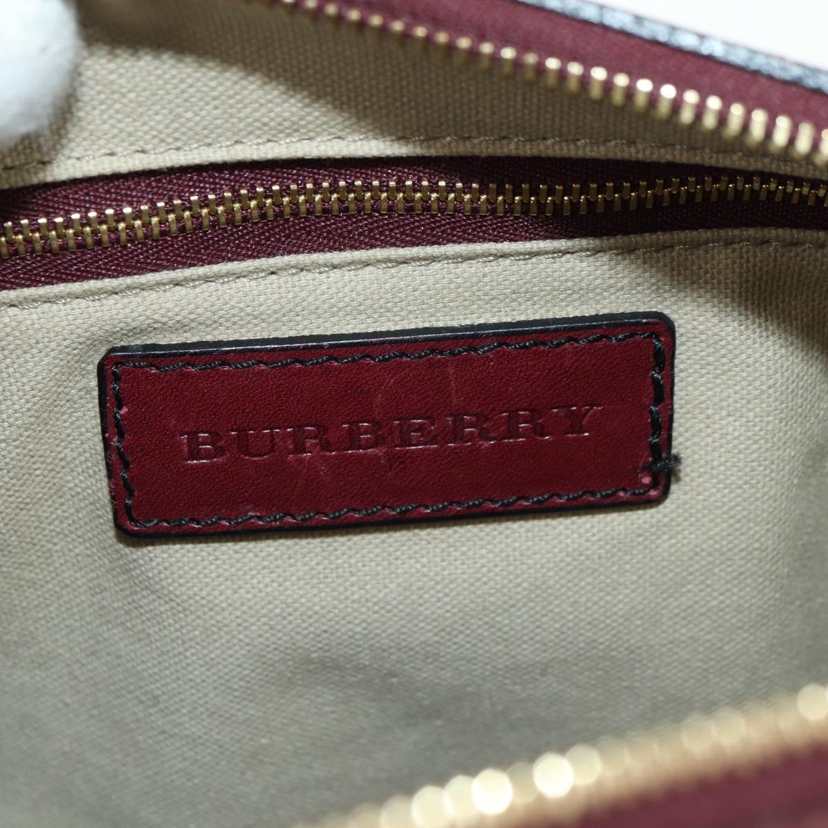 BURBERRY Nova Check Boston Bag Canvas 2way Beige Gold Auth 177707V