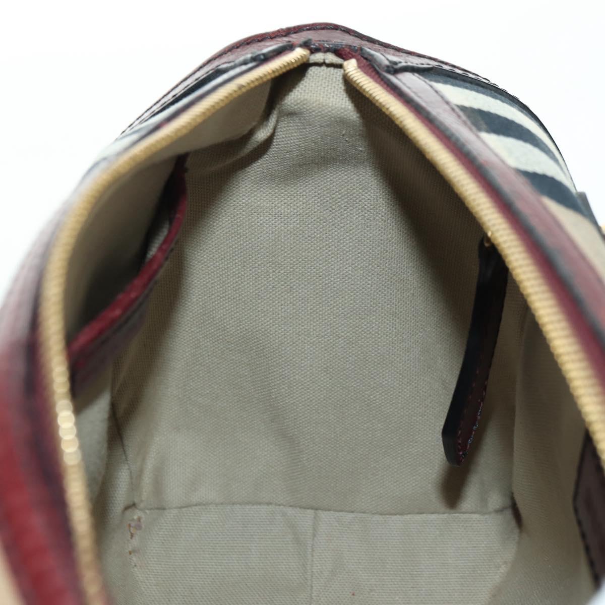BURBERRY Nova Check Boston Bag Canvas 2way Beige Gold Auth 177707V