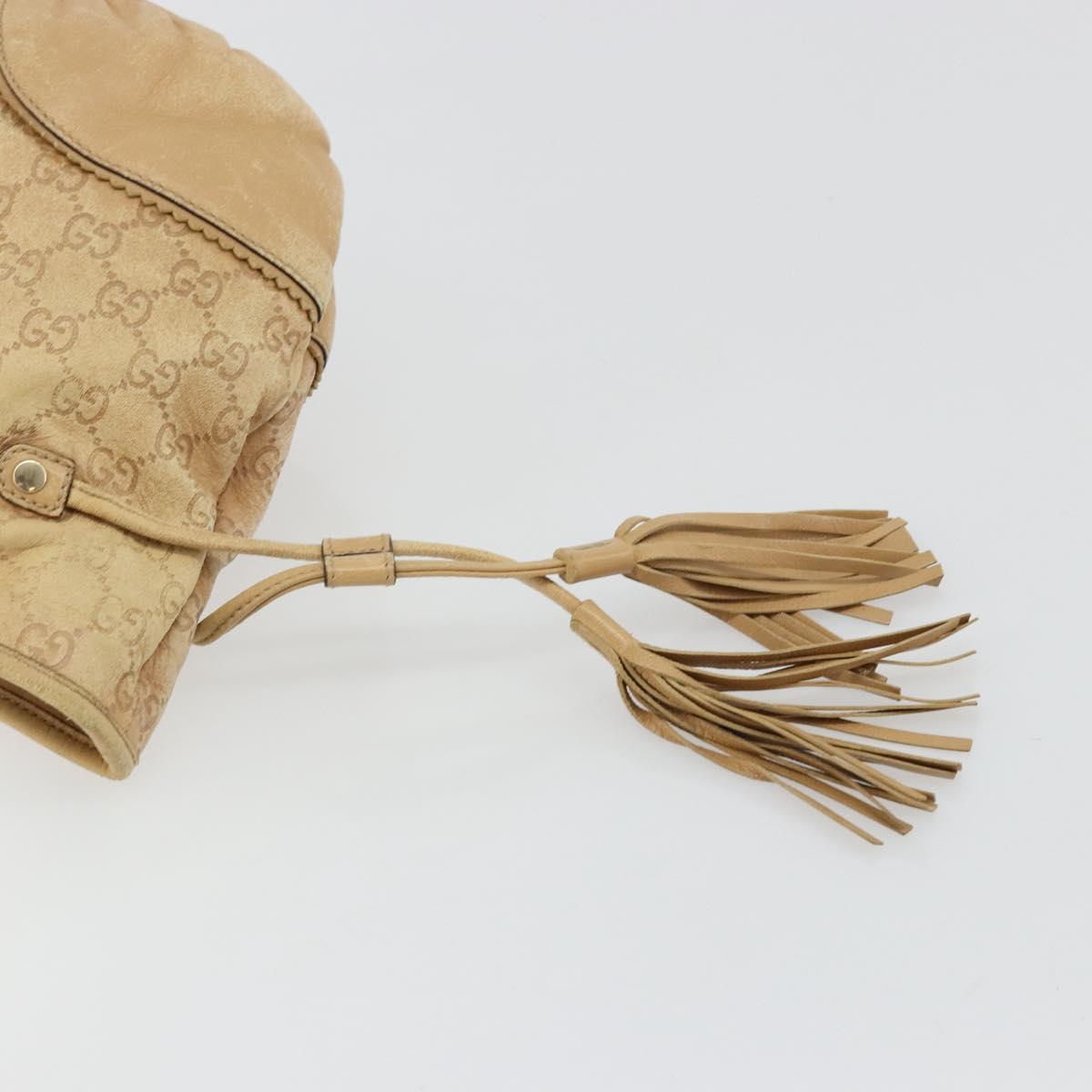 GUCCI GG Canvas Guccissima Tote Bag Leather Beige Gold 211955 Auth 177726
