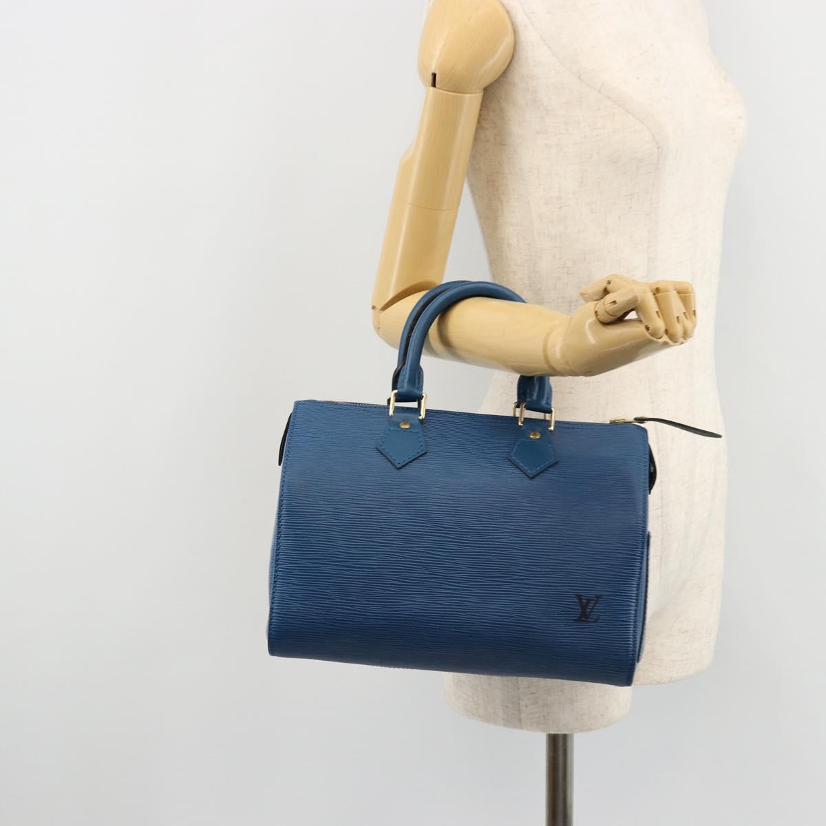 LOUIS VUITTON Epi Speedy 25 Hand Bag Toledo Blue M43015 LV Auth 177728A