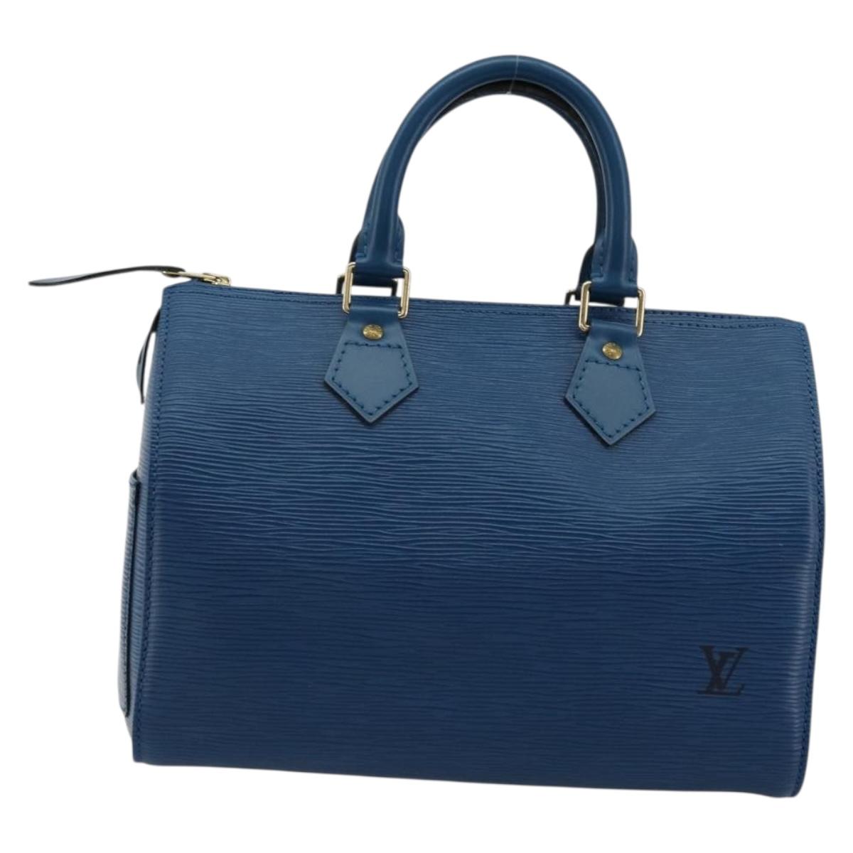 LOUIS VUITTON Epi Speedy 25 Hand Bag Toledo Blue M43015 LV Auth 177728A