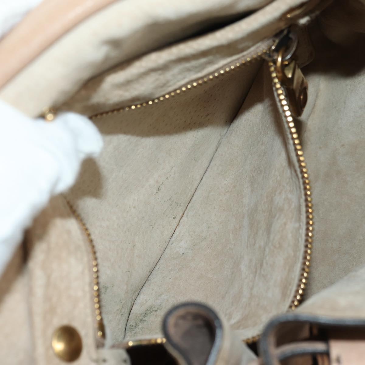 Miu Miu Shoulder Bag Leather Brown Gold Auth 177730A