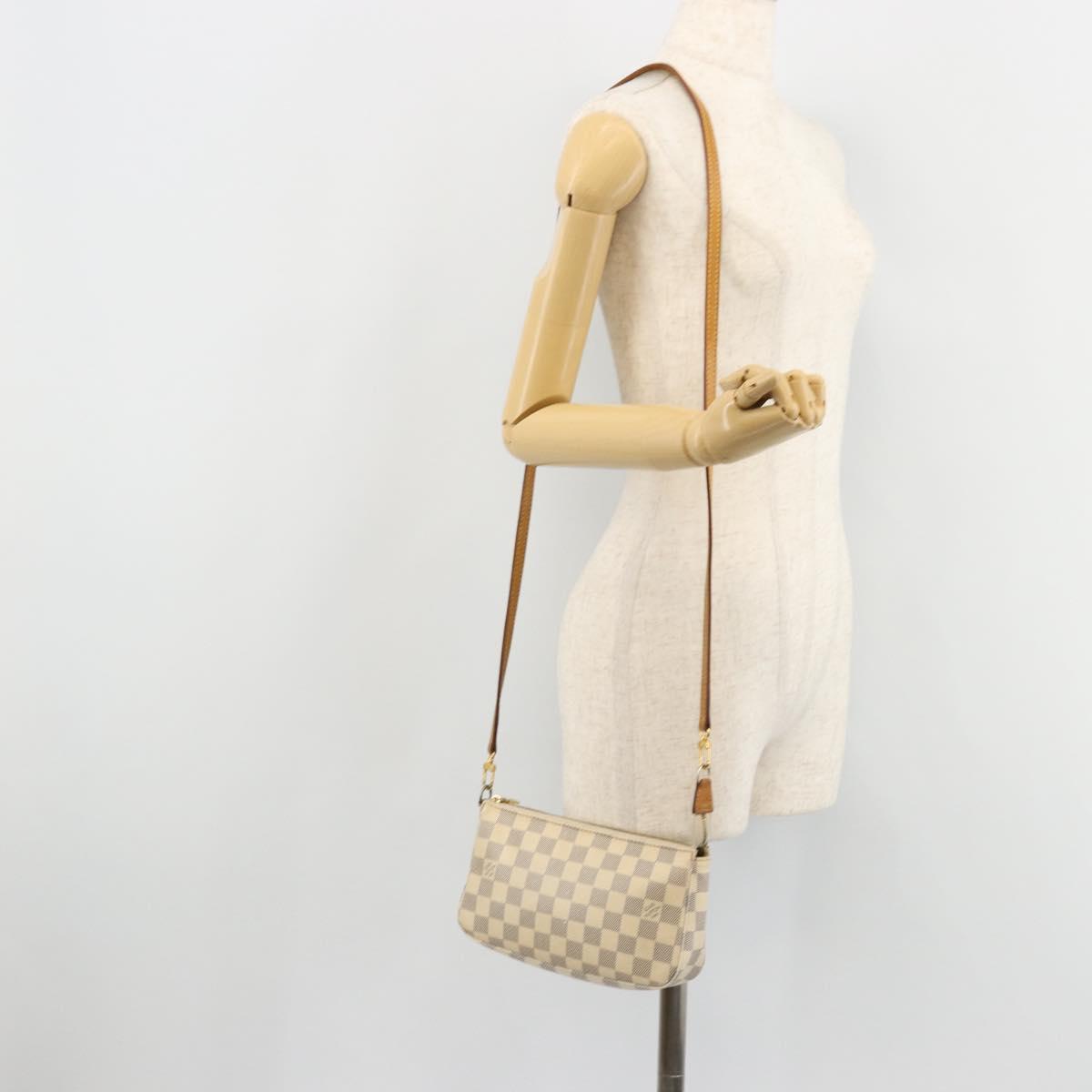 LOUIS VUITTON Damier Azur Pochette Accessoires Pouch N41207 LV Auth 177734A