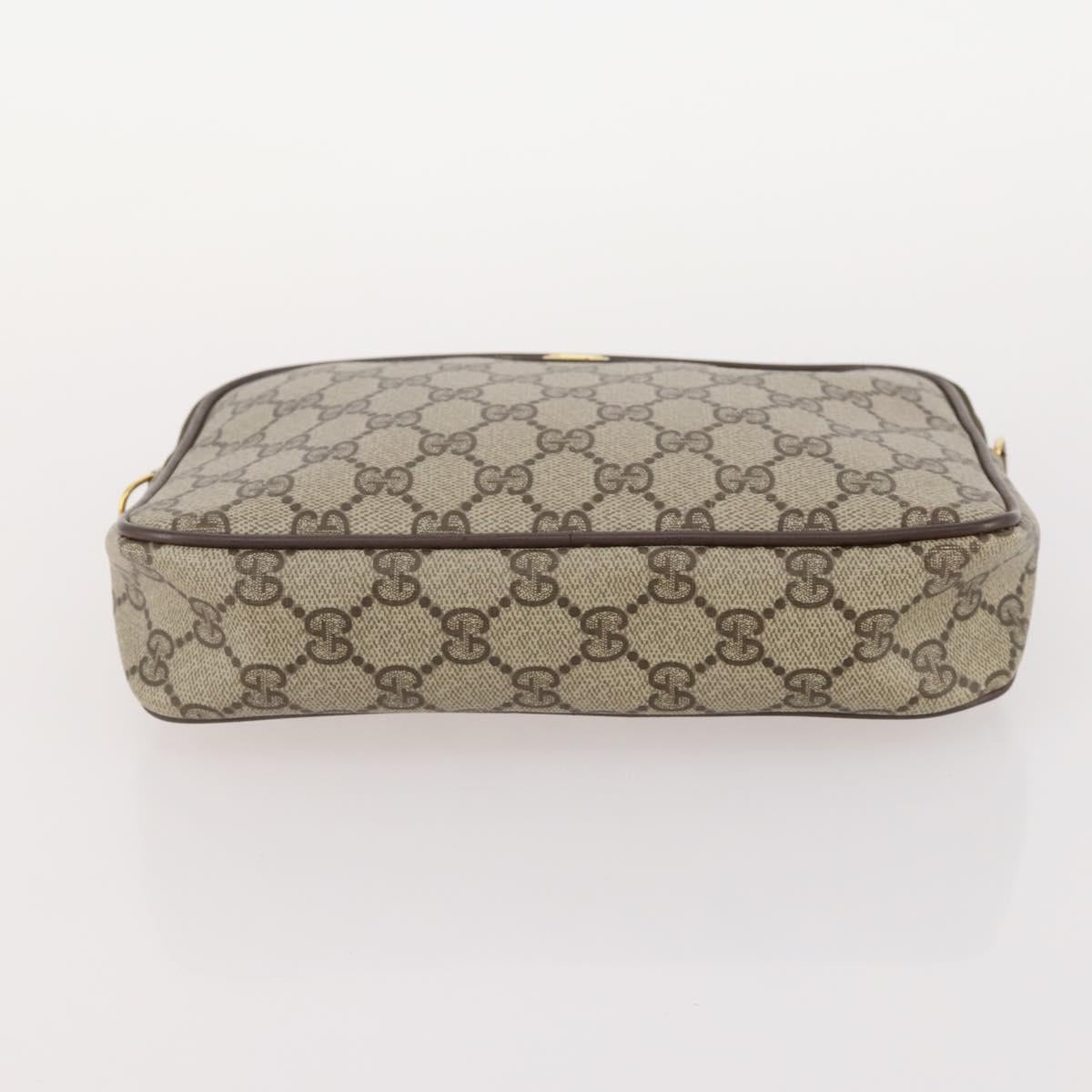 GUCCI GG Supreme Hand Bag PVC 2 Set Beige Auth 177746