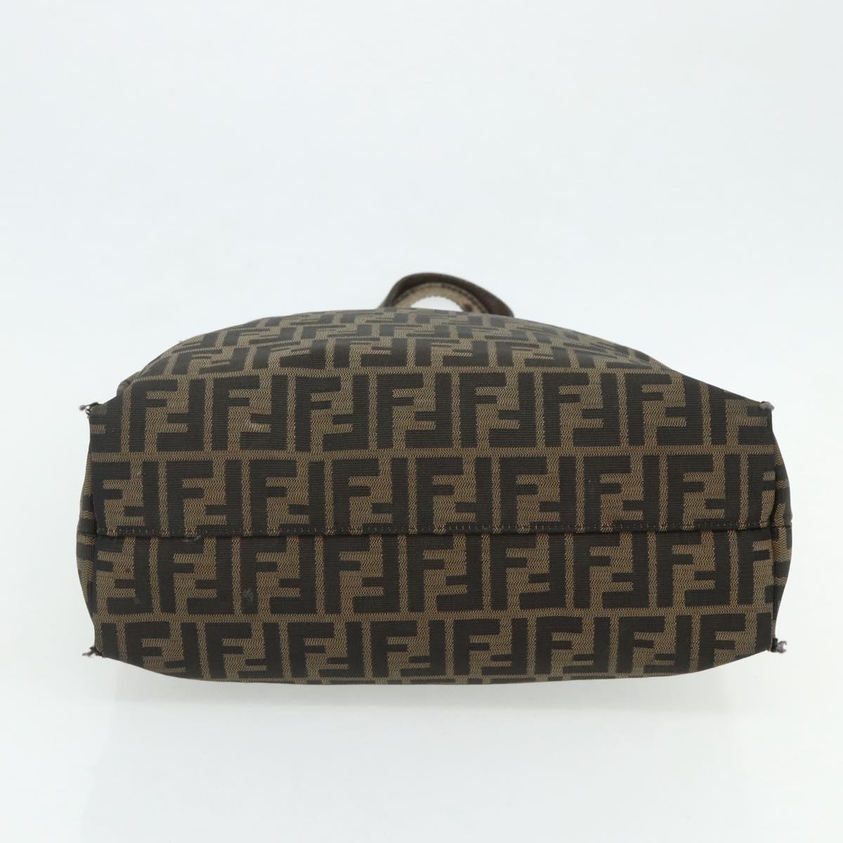 FENDI Zucca Canvas Tote Bag Black Brown Auth 177771