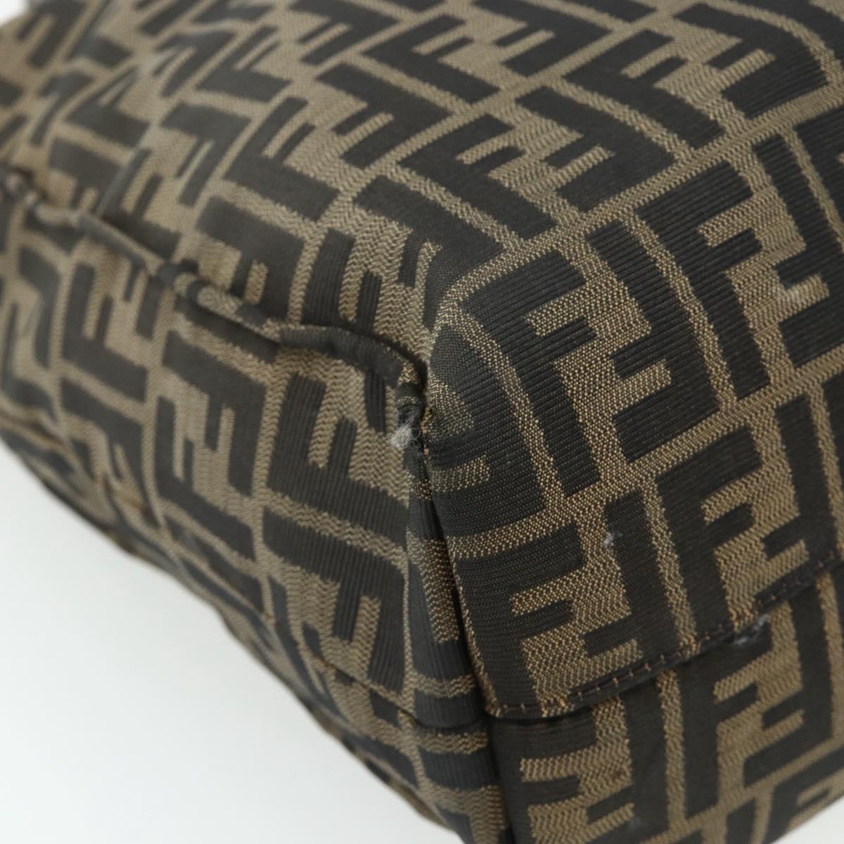 FENDI Zucca Canvas Tote Bag Black Brown Auth 177771