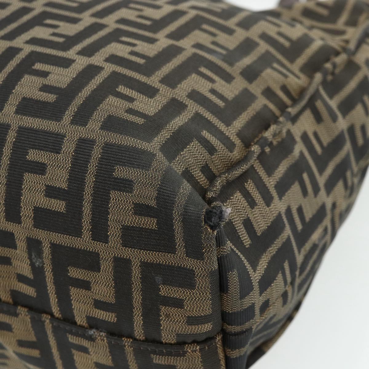 FENDI Zucca Canvas Tote Bag Black Brown Auth 177771