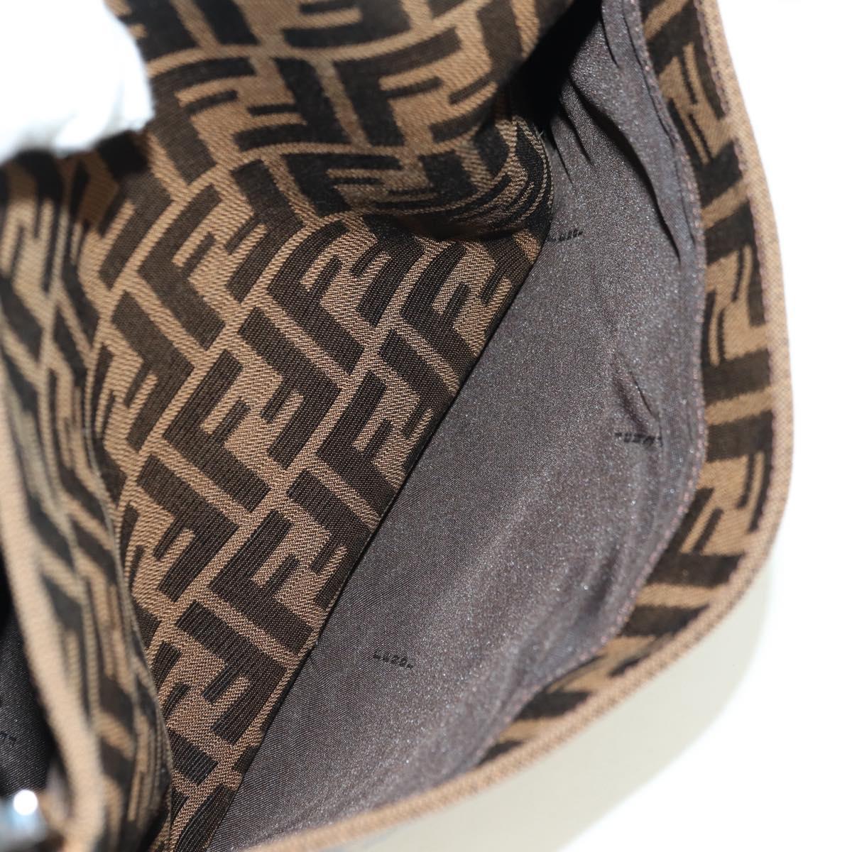 FENDI Zucca Canvas Mamma Baguette Shoulder Bag Brown Black Auth 177772SAV