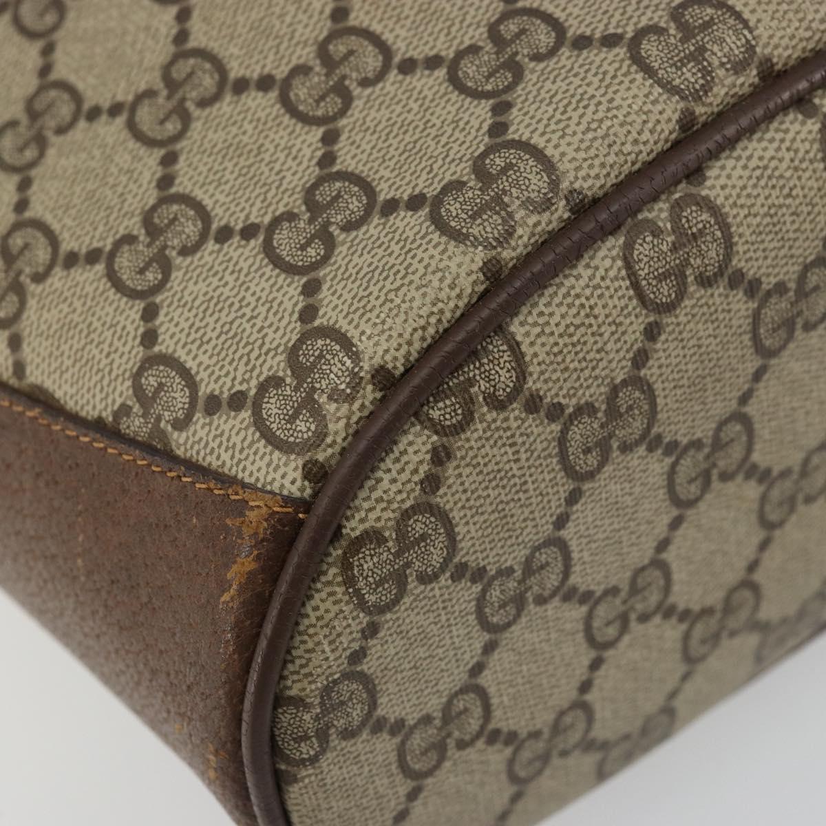 GUCCI GG Supreme Web Sherry Line Bag PVC Beige Gold 904 02 081 Auth 177778