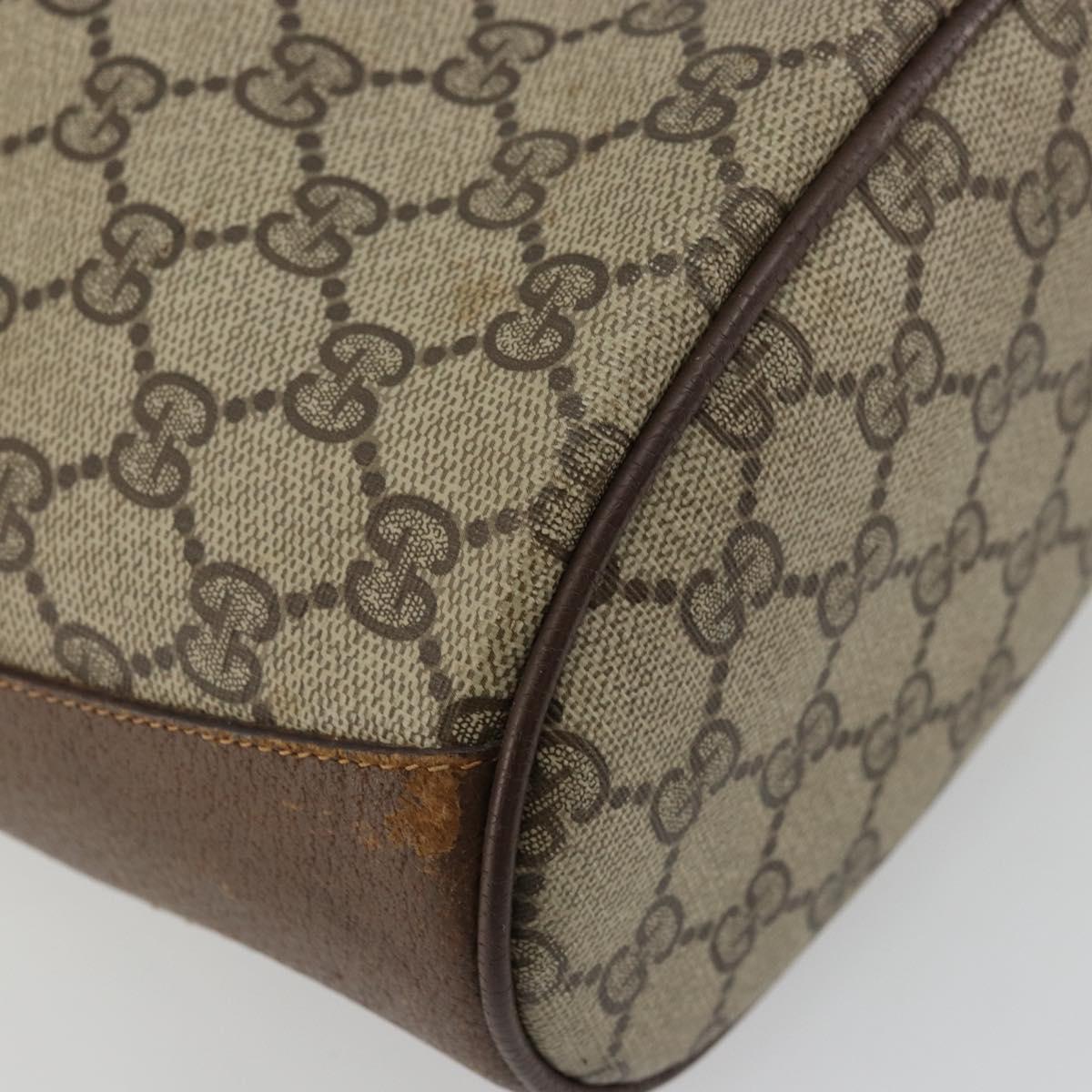 GUCCI GG Supreme Web Sherry Line Bag PVC Beige Gold 904 02 081 Auth 177778