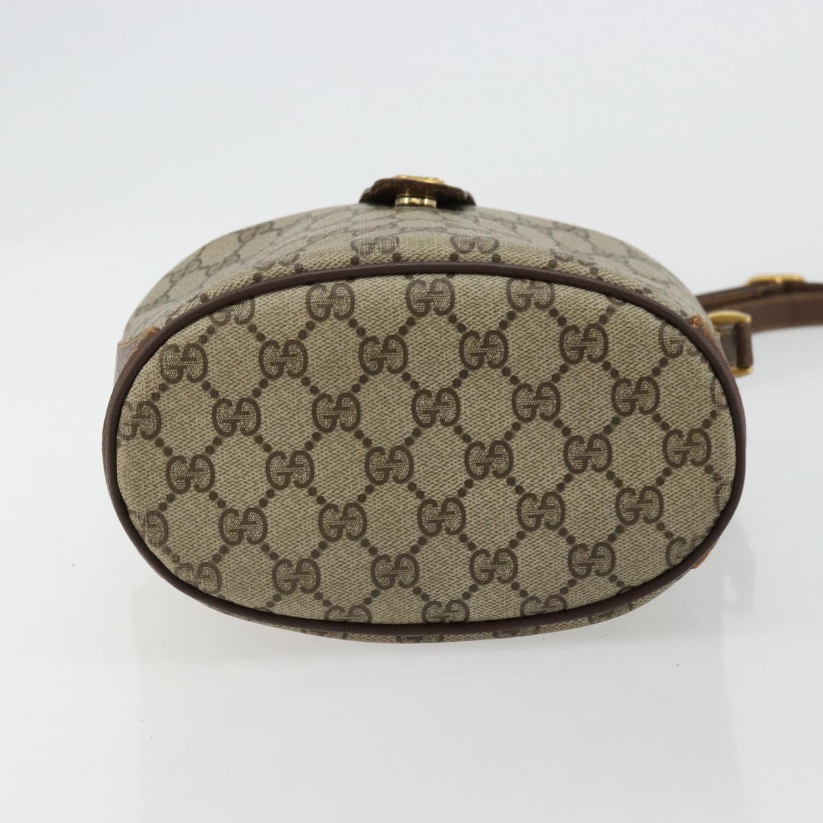 GUCCI GG Supreme Web Sherry Line Bag PVC Beige Gold 904 02 081 Auth 177778