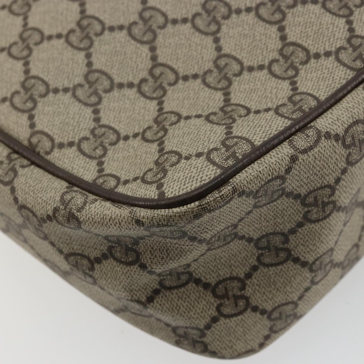GUCCI GG Supreme Web Sherry Line Hand Bag PVC Beige Gold Auth 177779