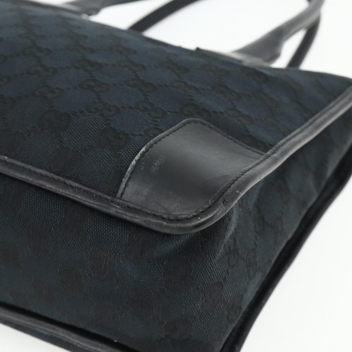 GUCCI GG Canvas Tote Bag Black Gold Auth 177786