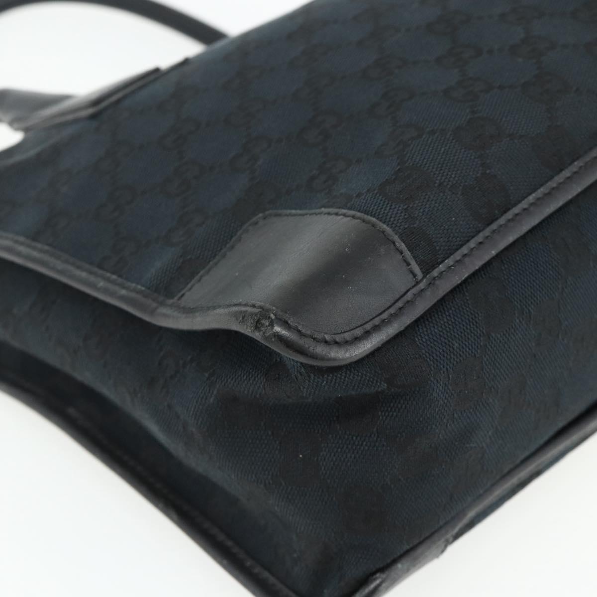 GUCCI GG Canvas Tote Bag Black Gold Auth 177786