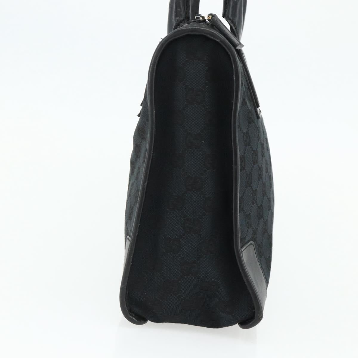 GUCCI GG Canvas Tote Bag Black Gold Auth 177786
