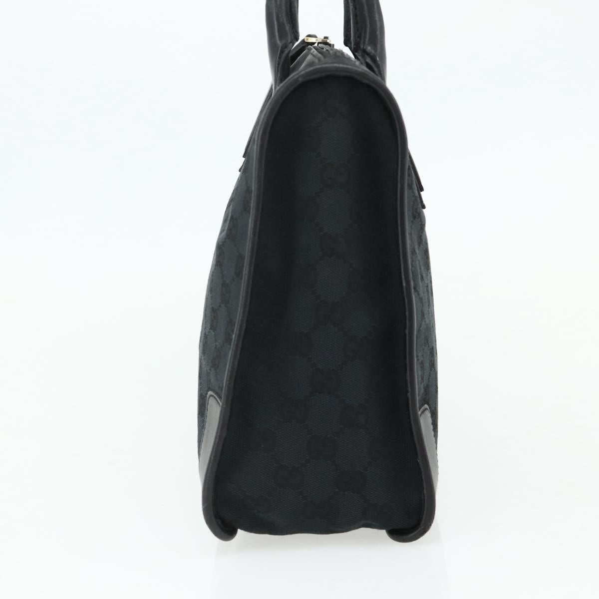 GUCCI GG Canvas Tote Bag Black Gold Auth 177786