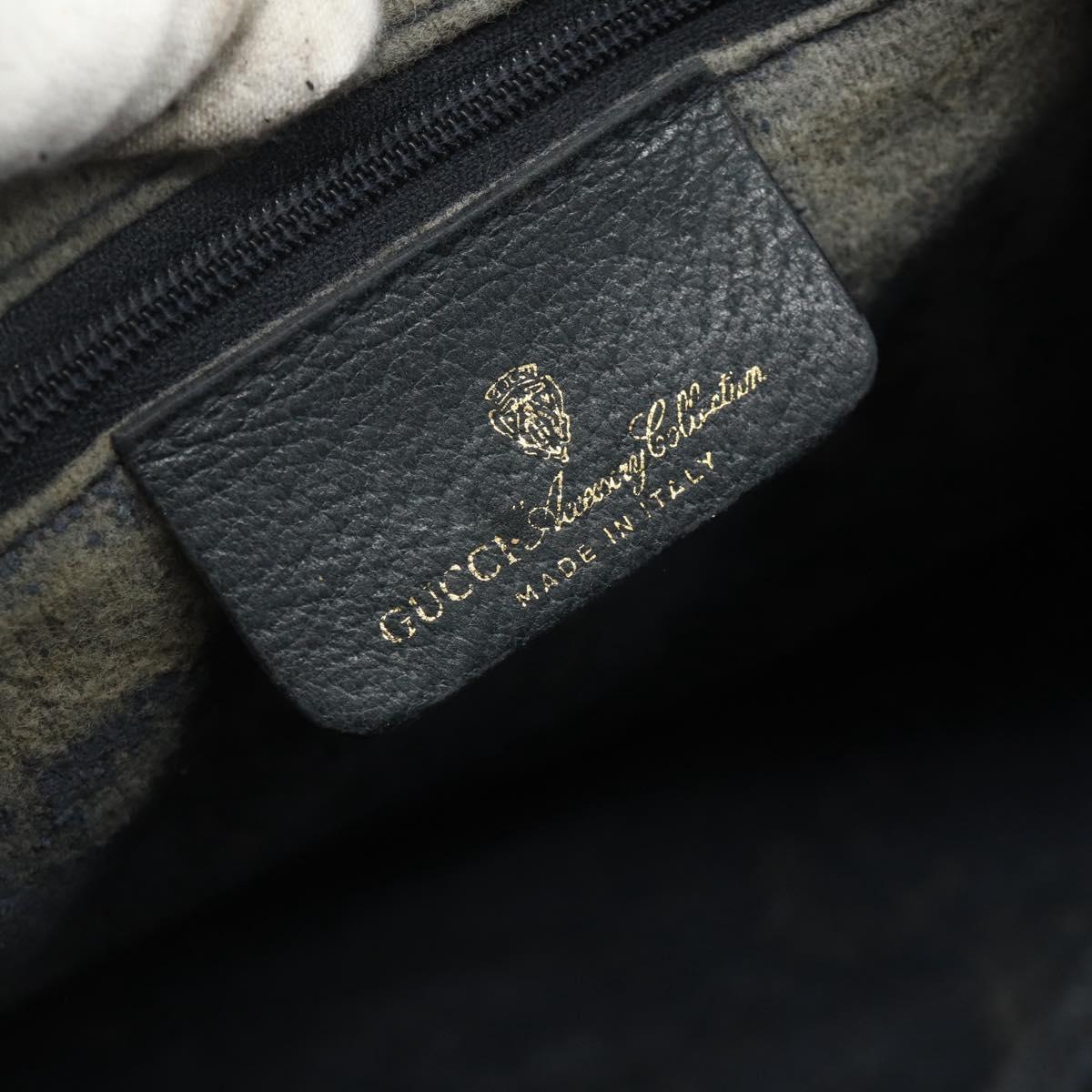 GUCCI GG Supreme Sherry Line Hand Bag PVC Navy Gold 39 02 007 Auth 177794