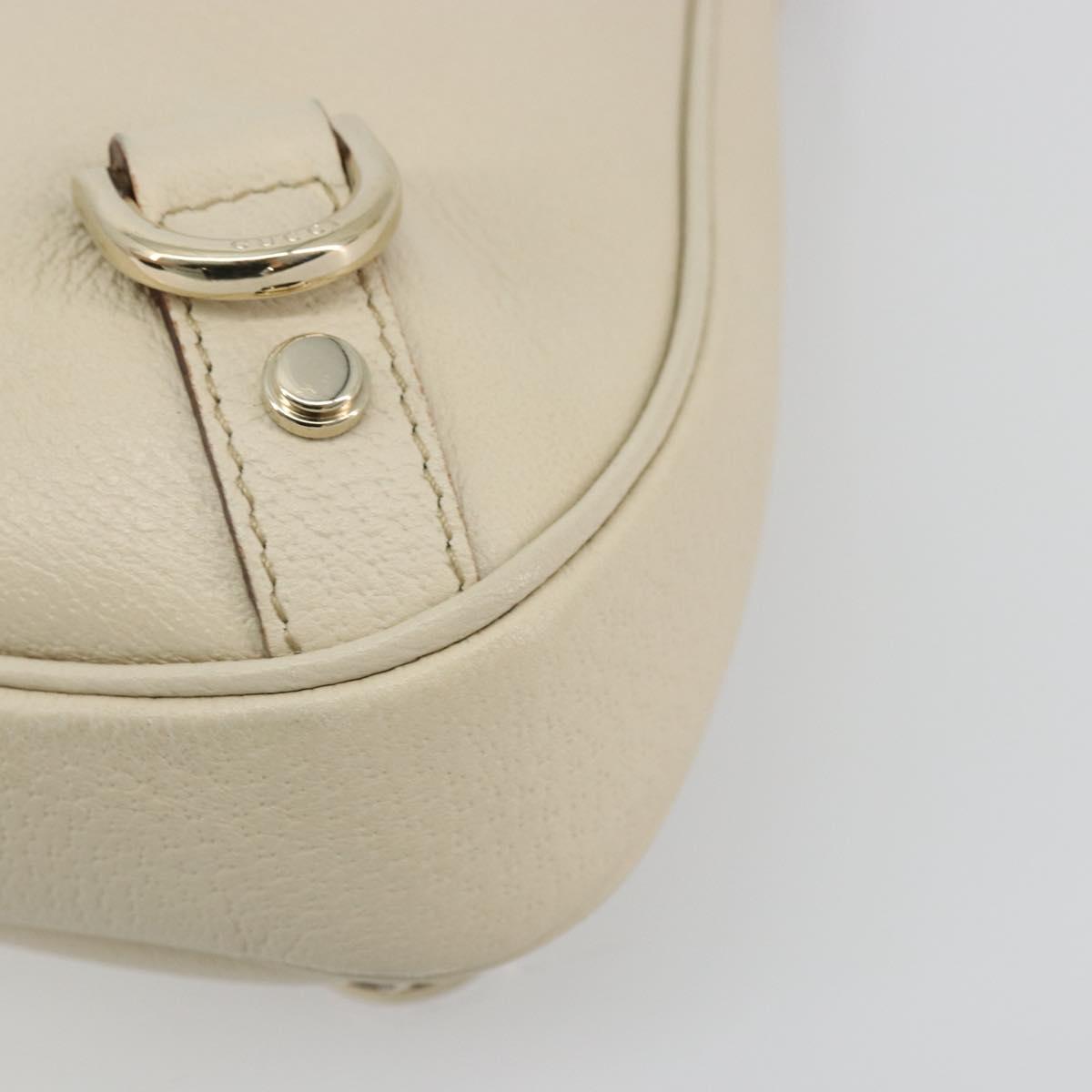 GUCCI Abbey Shoulder Bag Leather Beige Gold 130738 Auth 177798SAV
