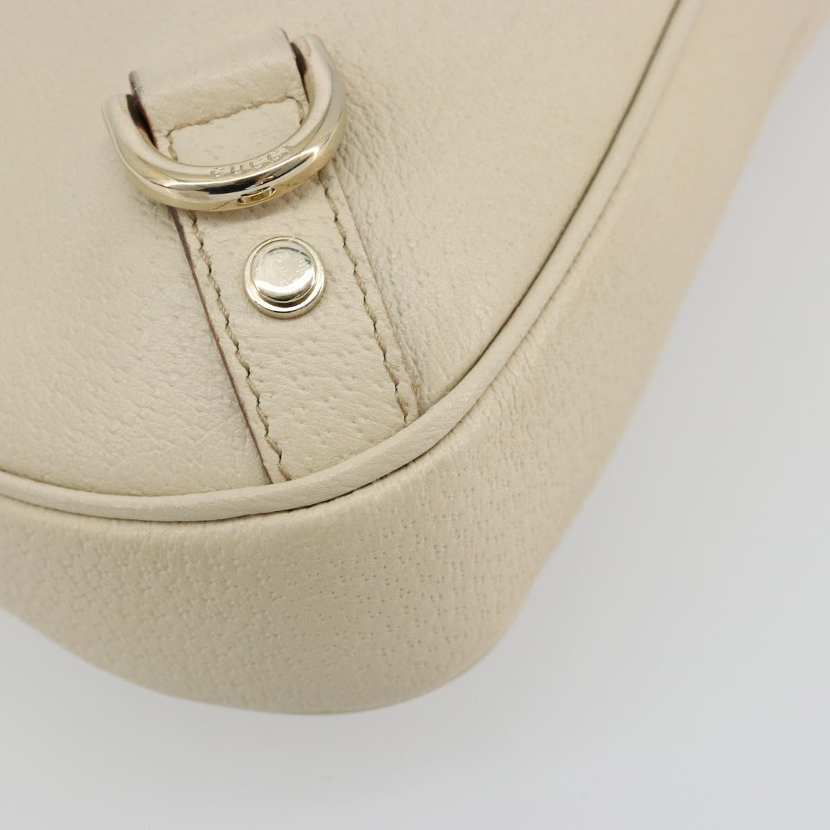 GUCCI Abbey Shoulder Bag Leather Beige Gold 130738 Auth 177798SAV
