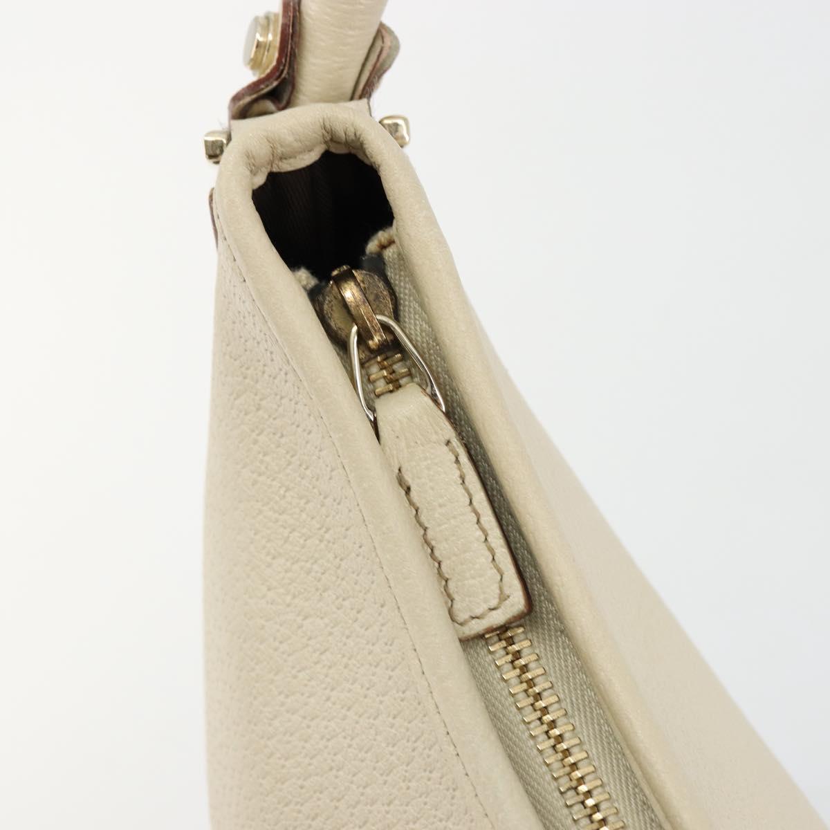 GUCCI Abbey Shoulder Bag Leather Beige Gold 130738 Auth 177798SAV