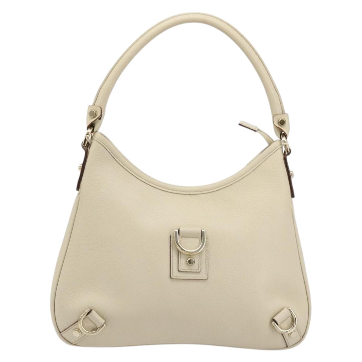 GUCCI Abbey Shoulder Bag Leather Beige Gold 130738 Auth 177798SAV