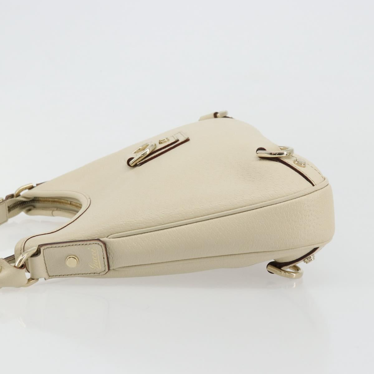 GUCCI Abbey Shoulder Bag Leather Beige Gold 130738 Auth 177798SAV