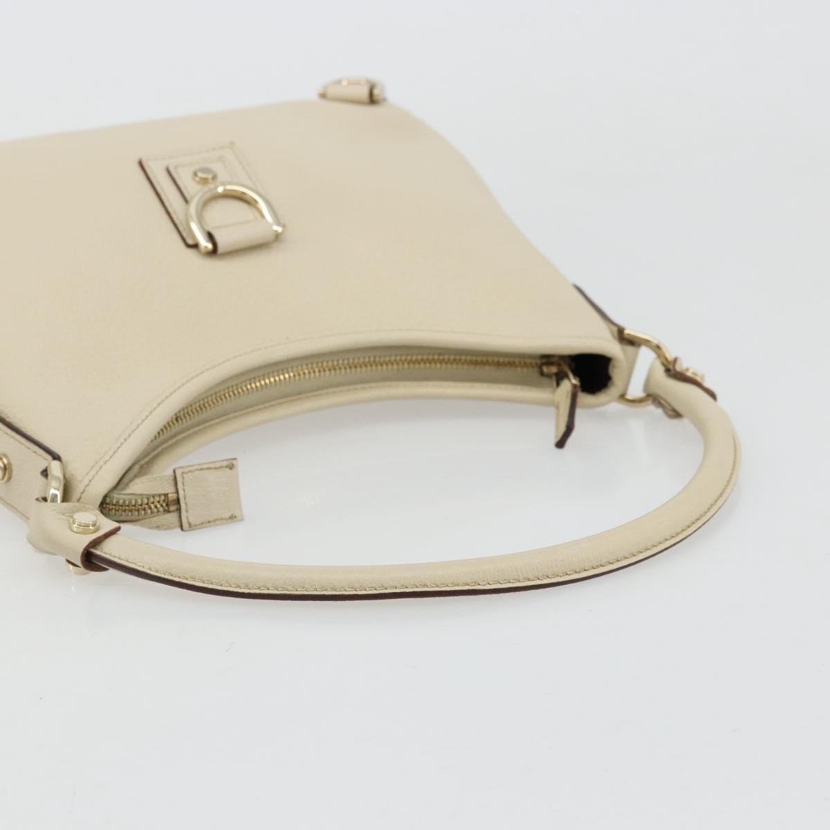 GUCCI Abbey Shoulder Bag Leather Beige Gold 130738 Auth 177798SAV