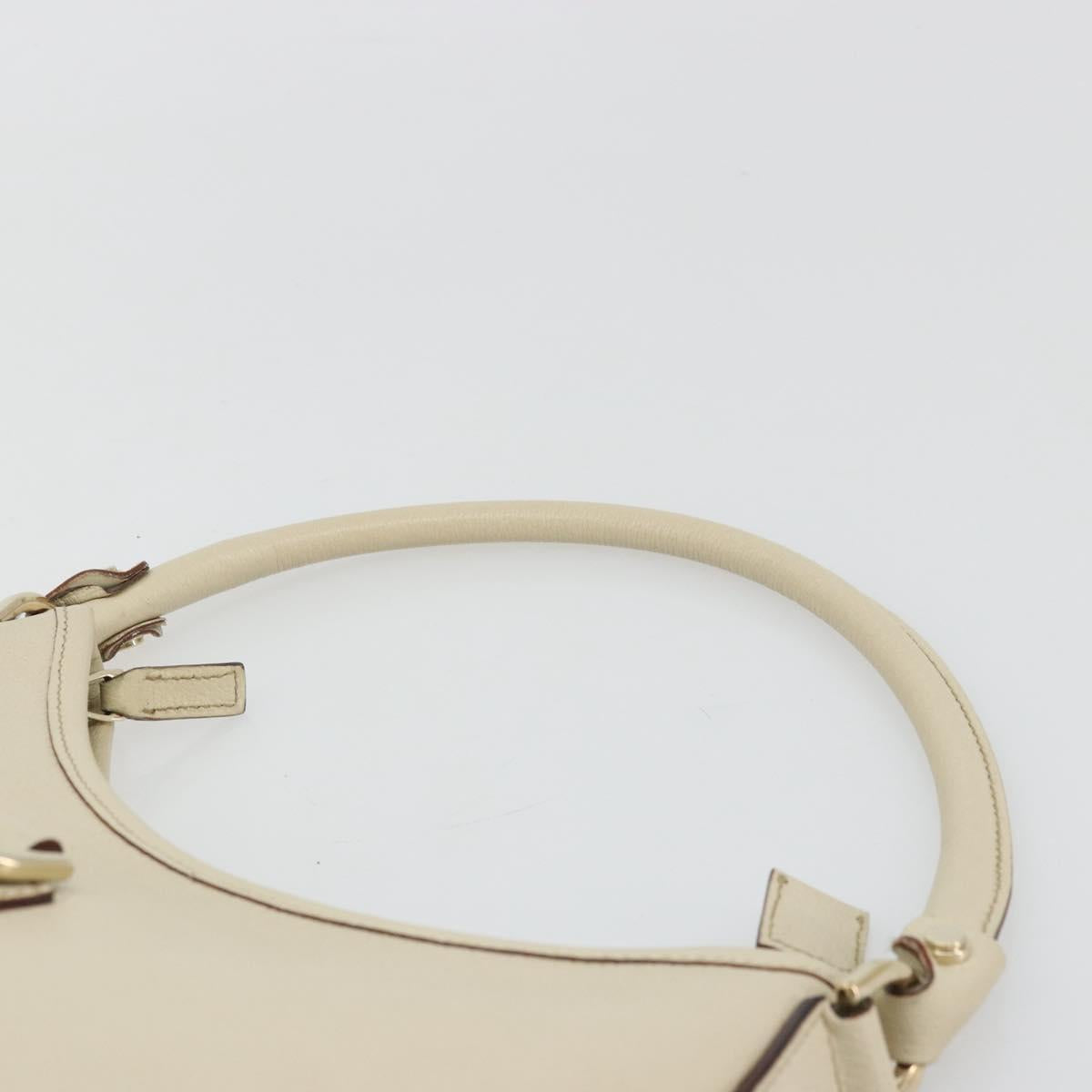 GUCCI Abbey Shoulder Bag Leather Beige Gold 130738 Auth 177798SAV