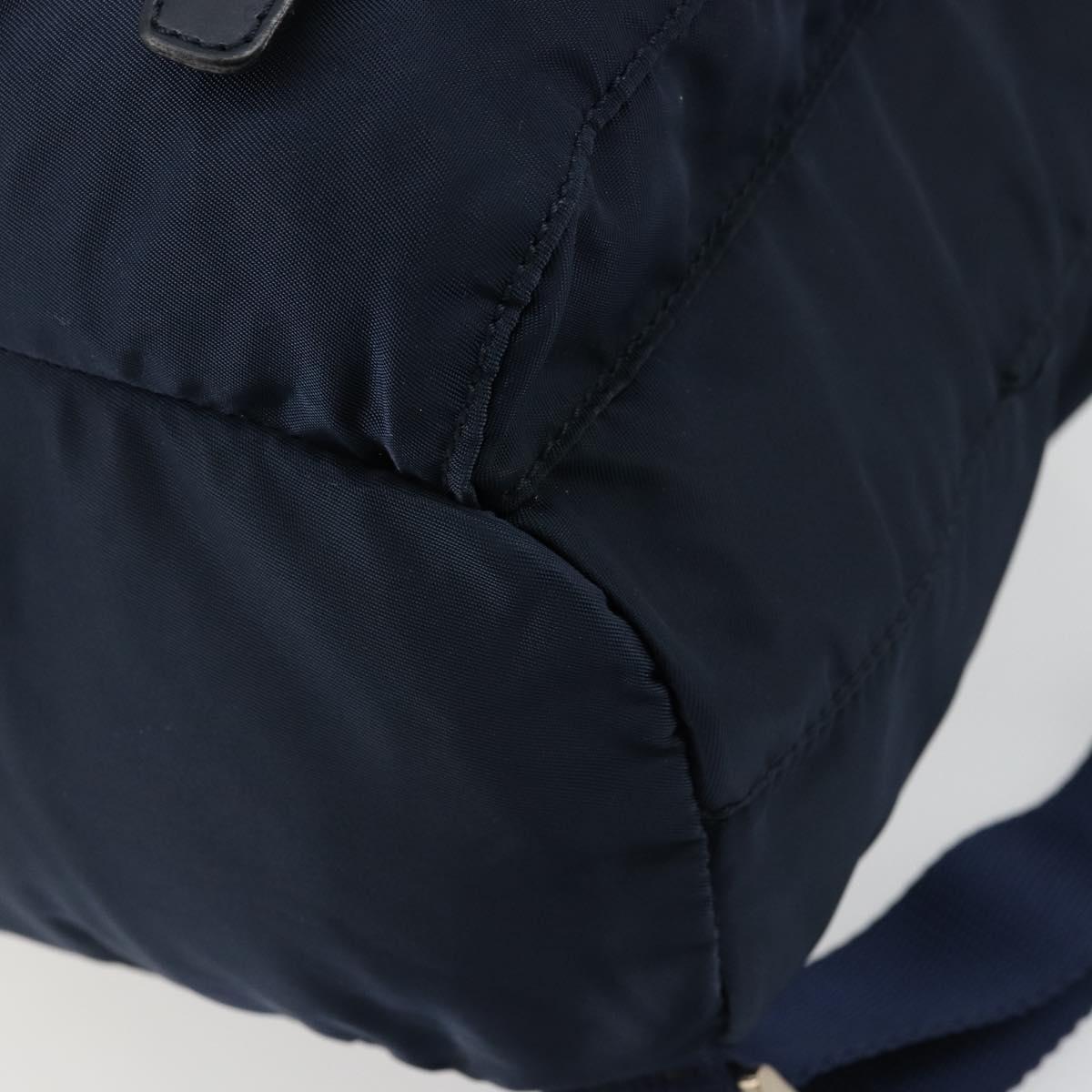 PRADA Backpack Nylon Navy Silver Auth 177799