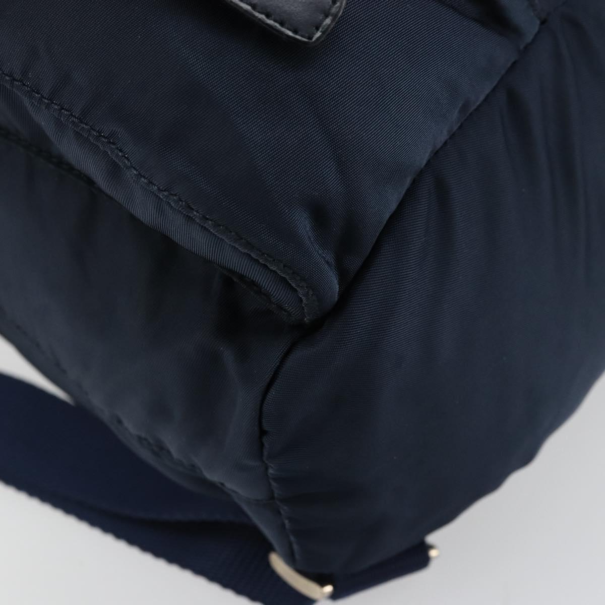 PRADA Backpack Nylon Navy Silver Auth 177799