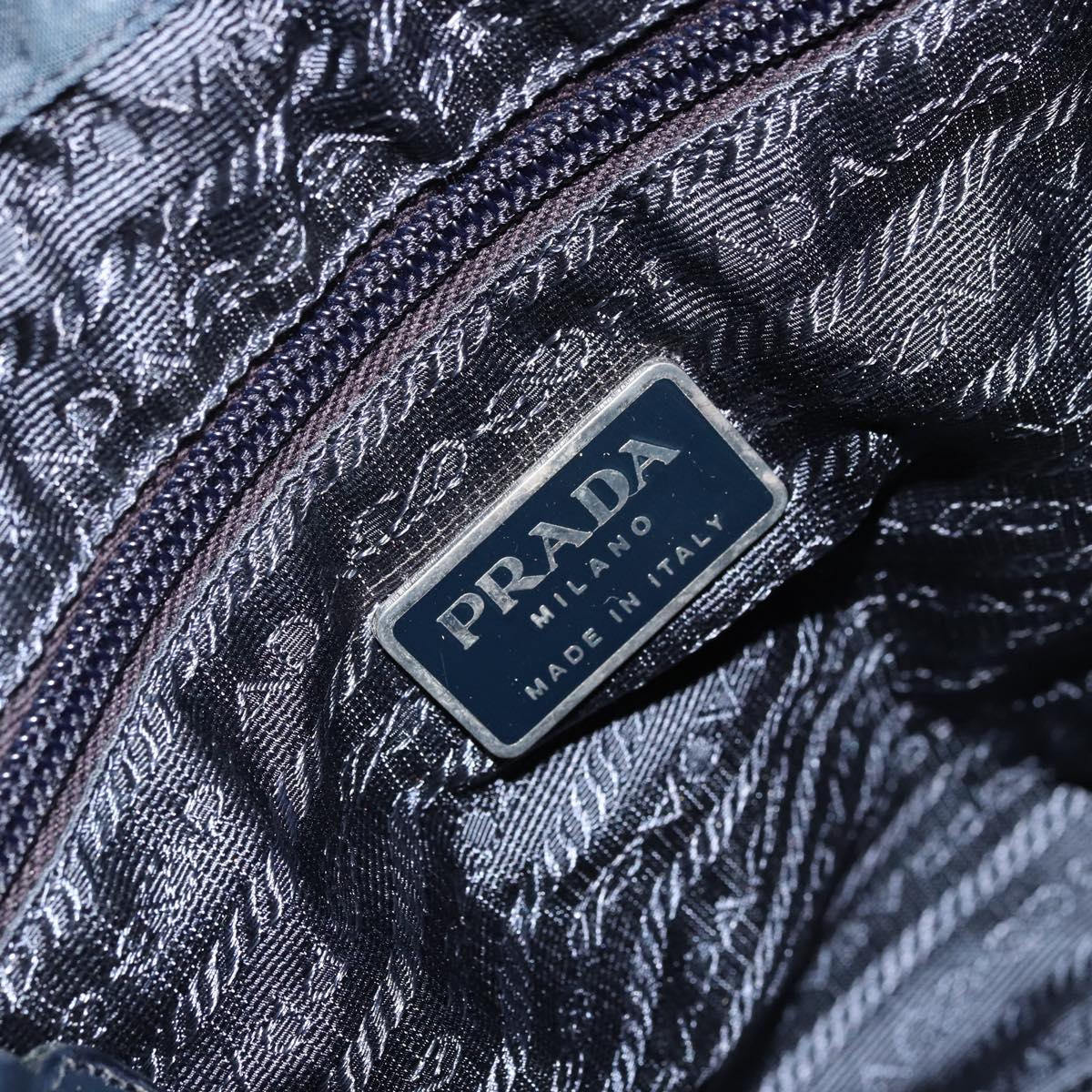 PRADA Backpack Nylon Navy Silver Auth 177799