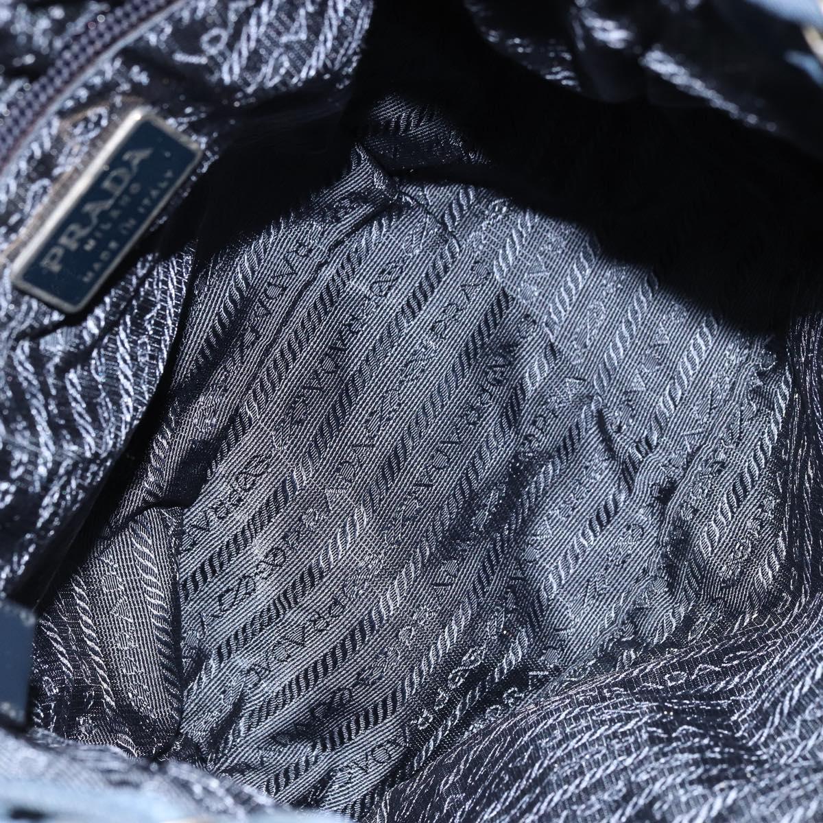 PRADA Backpack Nylon Navy Silver Auth 177799