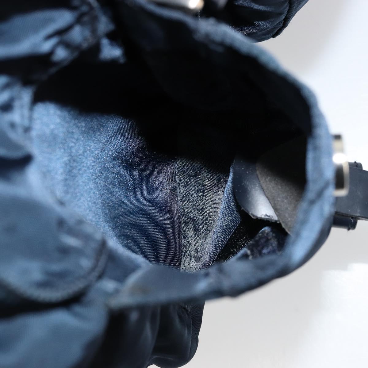 PRADA Backpack Nylon Navy Silver Auth 177799
