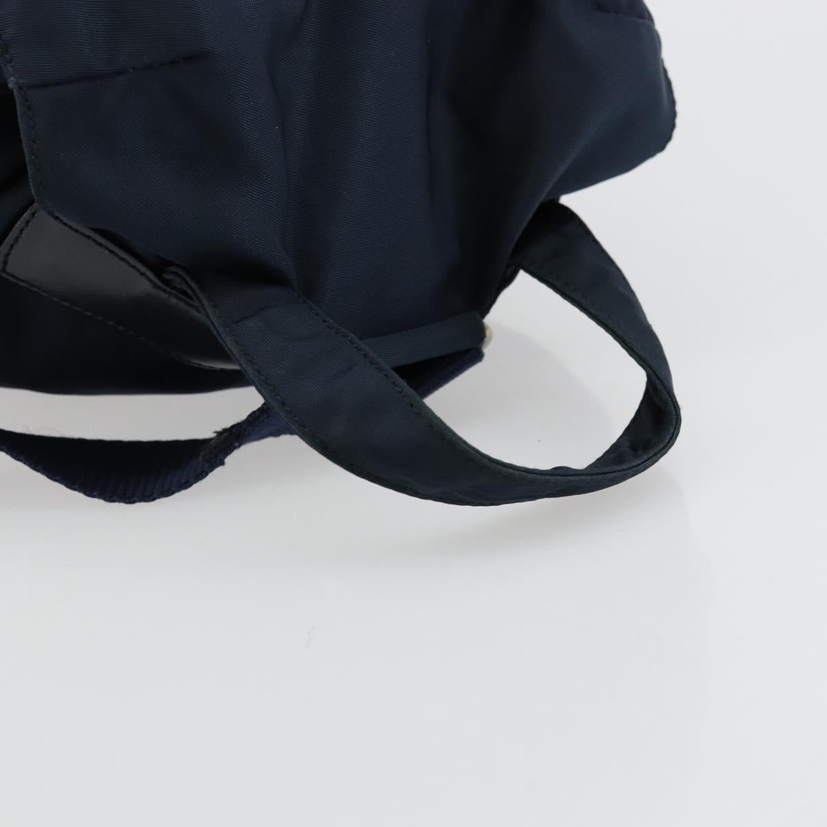 PRADA Backpack Nylon Navy Silver Auth 177799