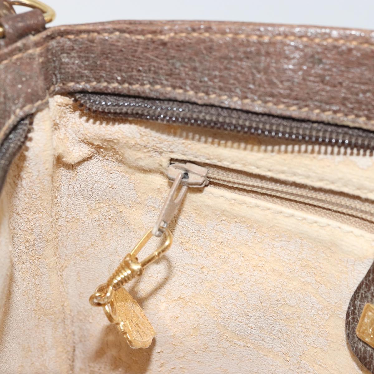GUCCI GG Supreme Shoulder Bag PVC Beige Gold Auth 177800