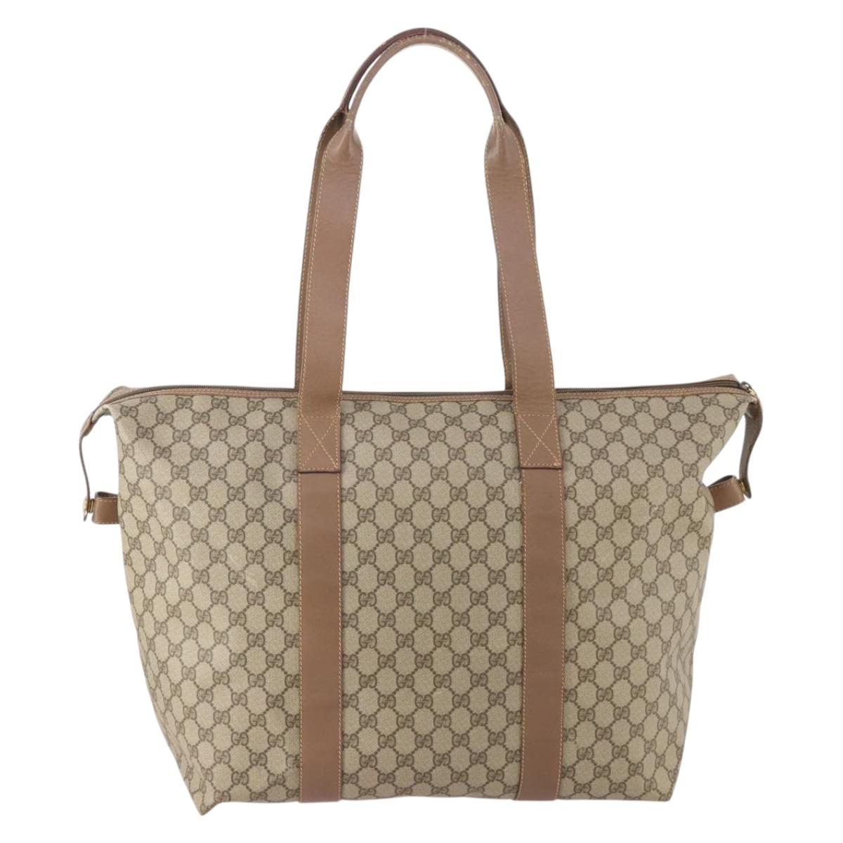GUCCI GG Supreme Boston Bag Beige Gold 012 1095 6080 Auth 177807
