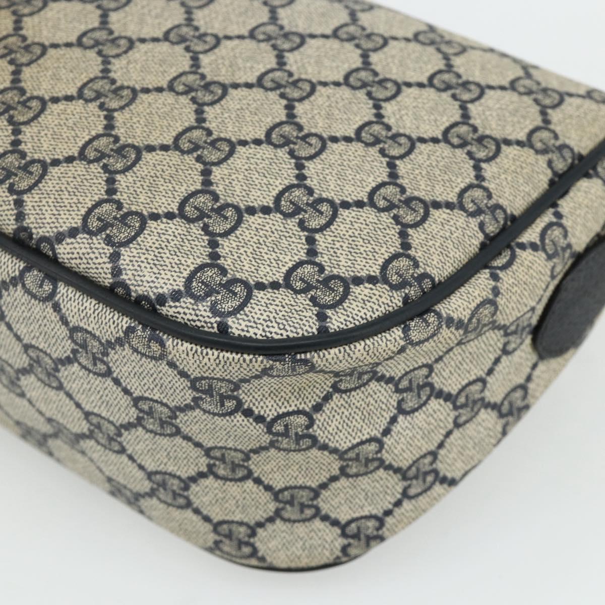GUCCI GG Supreme Sherry Line Shoulder Bag PVC Navy Gold 89 02 032 Auth 177813