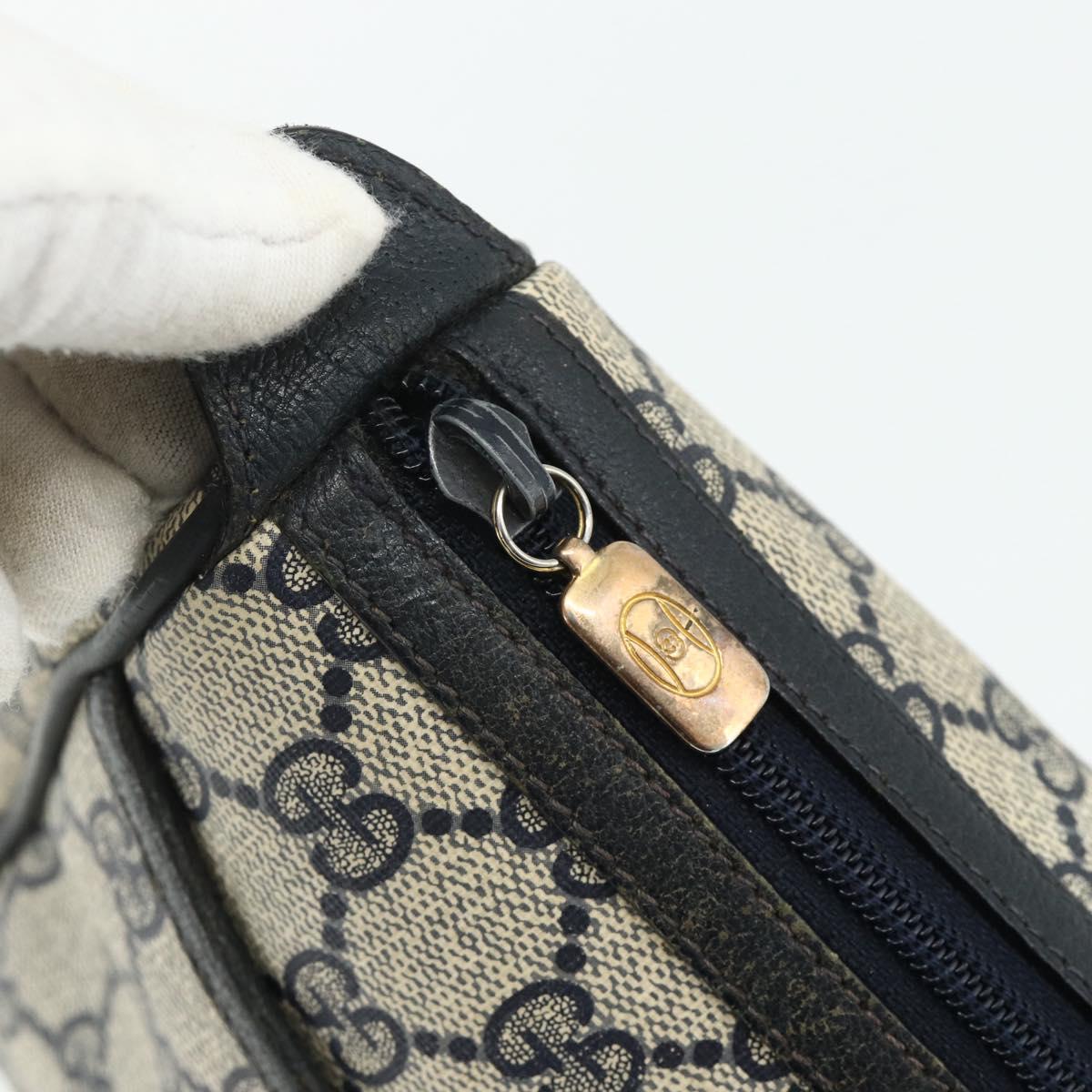 GUCCI GG Supreme Sherry Line Shoulder Bag PVC Navy Gold 89 02 032 Auth 177813